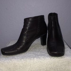 Franco Sarto Mocha Square Toe Booties